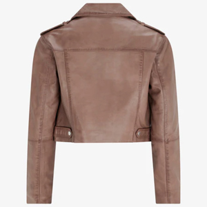 Mint Velvet Tan Leather Biker Jacket